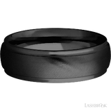 7 mm wide Domed Stepped Down Edges Zirconium band.