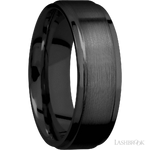 7 mm wide Flat Grooved Edges Zirconium band.