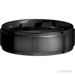 7 mm wide Flat Grooved Edges Zirconium band.