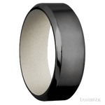 8 mm wide High Bevel Zirconium band featuring a Bright Nickel sleeve.