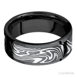 8 mm wide/Flat/Zirconium band with one 6 mm Centered inlay of Kinetic.