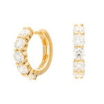 18kt Yellow Gold Diamond Huggie Hoop Earrings 2.17ct