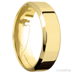 7 mm wide High Bevel 14K Yellow Gold band.