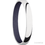 3 mm wide Domed 10K White Gold band featuring a Crushed Orchid sleeve.