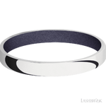 3 mm wide Domed 10K White Gold band featuring a Crushed Orchid sleeve.