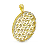 Basketweave Gold and Diamond Pendant