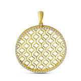 Basketweave Gold and Diamond Pendant