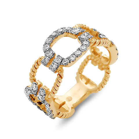 Braided Diamond Link Ring