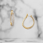 Yellow Gold Inside/Out Diamond Hoop Earrings