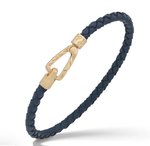 Lash Single Blue Leather Cord Bracelet