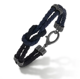 Lash Reef Knot Blue/Black Woven Leather