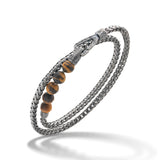 ULYSSES Beaded Tiger Eye Chain Double Wrap Bracelet