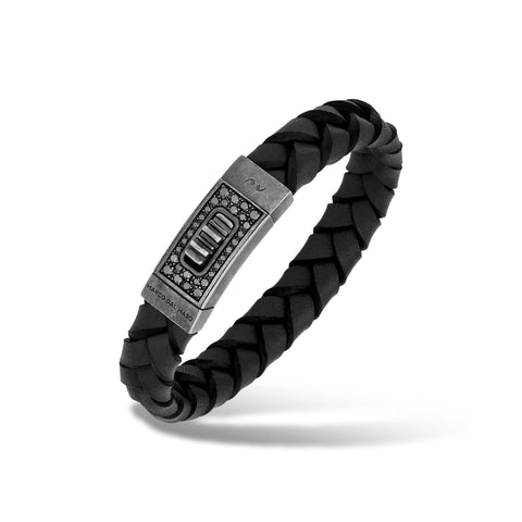 Lash Gladiator Thin Black Leather Bracelet