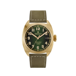 Terra Nova 40.5mm Date Bronze Green Dial Leather Strap