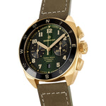 Terra Nova 42.5mm Chrono Bronze Green Dial Leather Strap