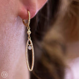 Dashing Diamond Oval Drop Earrings