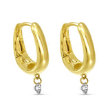 Dashing Diamond Thick Gold Huggies