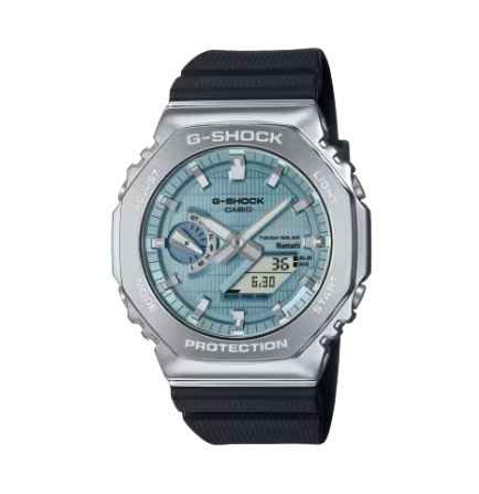 G-SHOCK watch light blue dial, steel case