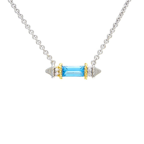 Blue Topaz Baguette Pendant