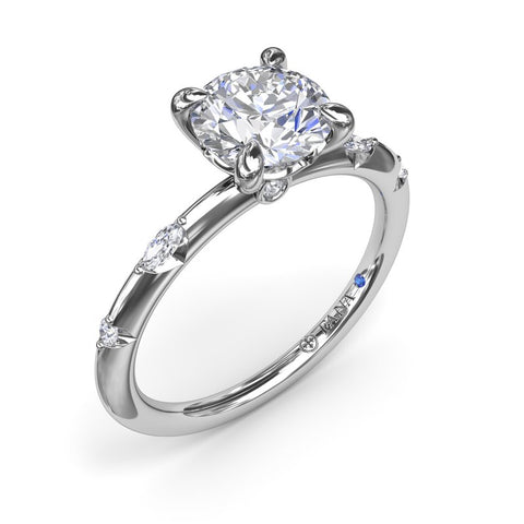 Raindrop Diamond Engagement Ring