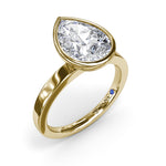 Bezel Set Pear Diamond Engagement Ring