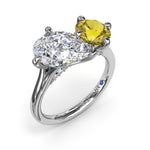 Toi et Moi Yellow Diamond Engagement Ring