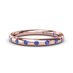 Flush Sapphire Wedding Band