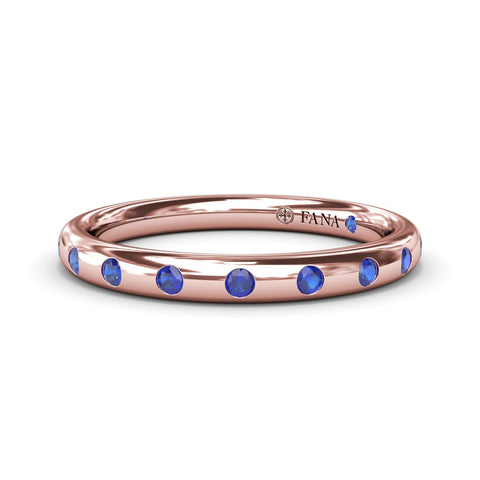 Flush Sapphire Wedding Band