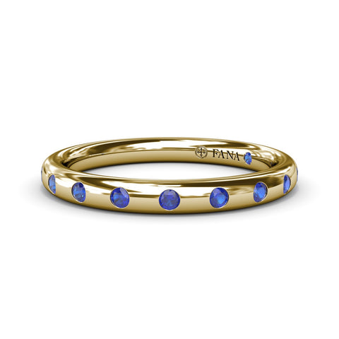 Flush Sapphire Wedding Band