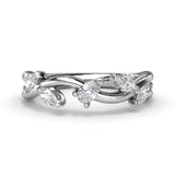 Vine-Inspired Marquise and Pear Diamond Band