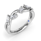 Vine-Inspired Marquise and Pear Diamond Band