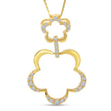 Yellow Gold Diamond Floral Drop Pendant