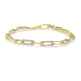 Yellow Gold Diamond Paperclip Bracelet