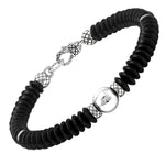 Onyx Beaded Bracelet with Silver Bead