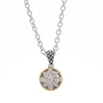Floral Silver and Yellow Gold Pendant