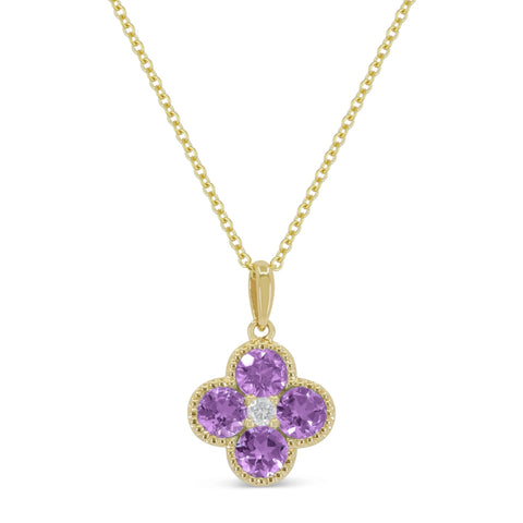 Amethyst Quatrefoil Pendant