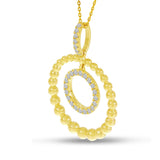 Beaded Sphere and Diamond Pendant