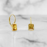 Emerald Cut Citrine Earrings