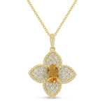 Citrine and Diamond Pendant