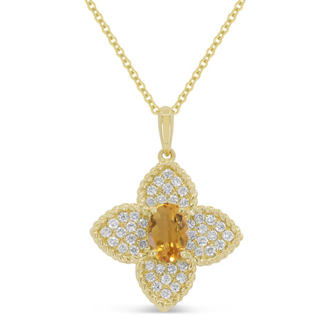 Citrine and Diamond Pendant