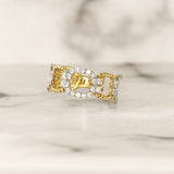 Braided Diamond Link Ring