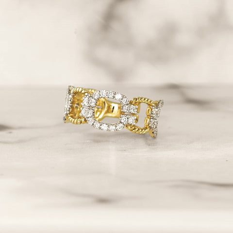 Braided Diamond Link Ring