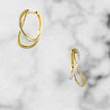 Yellow Gold Diamond Twist Earrings