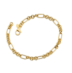 Mixed Link Yellow Gold Bracelet