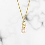 Pearl and Diamond Link Pendant