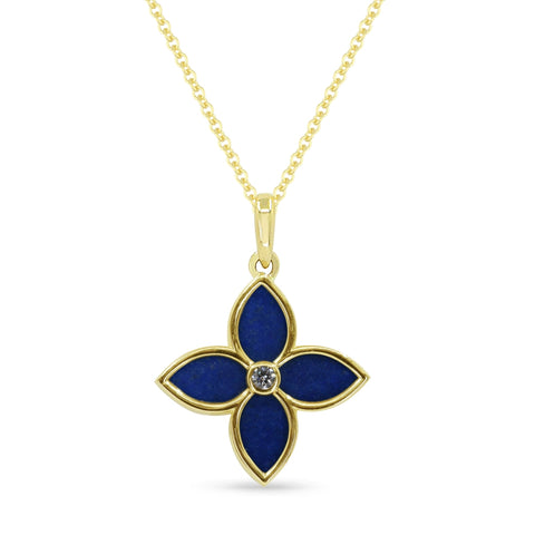 Lapis Floral Pendant