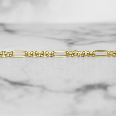 Mixed Link Yellow Gold Bracelet