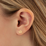 moon post earring on ear