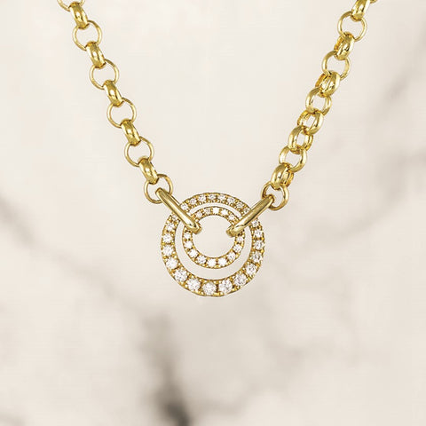 Rolo Chain Diamond Pendant