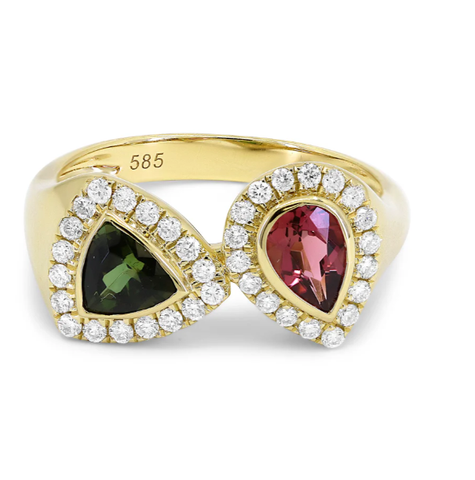 Toi et Moi Tourmaline Ring